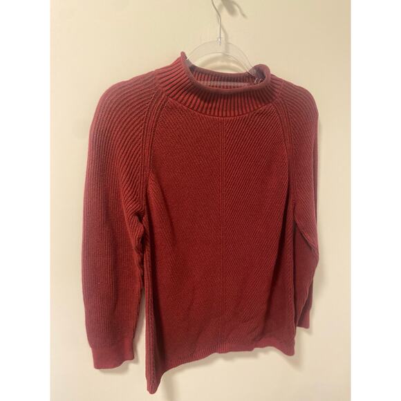 L.L. Bean Maroon Cowl Neck Knit Sweater-Size M - Picture 2 of 7